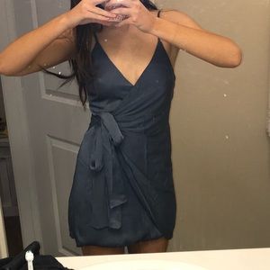 Midnight blue wrap dress